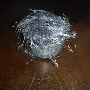 1 Ball Flutter Eyelash Style Novelty Yarn - Shade 70 (Silver) 75 yds.
